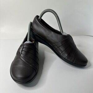 Clarks Collection Everlay Iris Loafers Shoes Women 7W Brown Leather ComfortGREAT